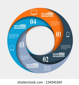 Abstract paper infografics in a circle shape. Vector eps10 illustration