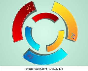 Abstract paper infografics in a circle shape