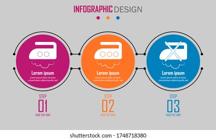 Abstract paper infografics of Ironing at an average temperature of up to 180 degrees, Ironing at an average temperature of up to 200 degrees, do not steam. Vector eps10 illustration