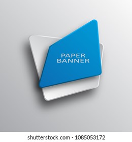Abstract paper infographic banner. Vector illustration. Advertising in origami design