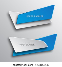 Abstract paper infographic banners. Vector illustration. Advertising in origami design