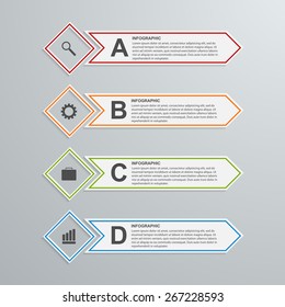 Abstract paper infographic design template. Vector illustration.