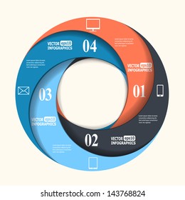 Abstract paper infographics in a circle shape. Vector eps10 illustration