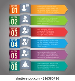 Abstract paper infographics layout template with option bookmarks vector illustration