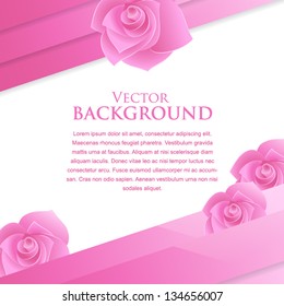 Abstract paper invitation with rose