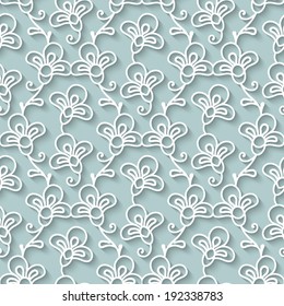 Abstract paper lace texture, vector seamless pattern, eps10