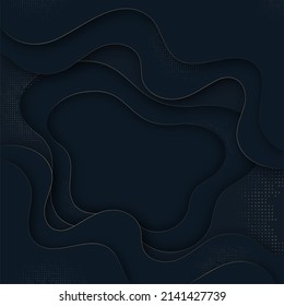 Abstract Paper Layer Cut Background With Halftone Effect.