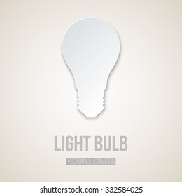 Abstract Paper Light Bulb Isolated on White Background Vector illustration