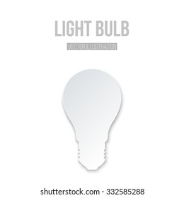 Abstract Paper Light Bulb Isolated on White Background Vector illustration