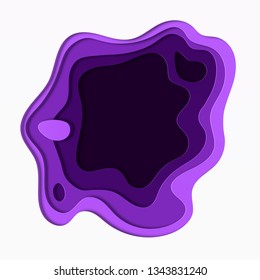 Abstract paper liquid background. 3d papercut waves.