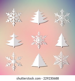 Abstract Paper ornaments. Vector illustration