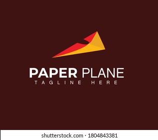 abstract paper plane logo design