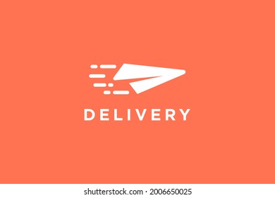 Resumen Ilustración vectorial del logotipo del plano de papel. Plano de papel adecuado para entregas y logotipos de empresas de medios de comunicación.