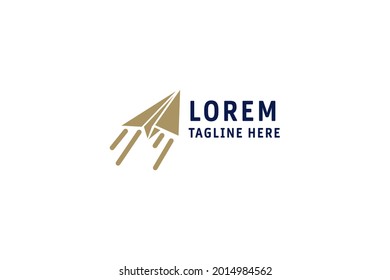 Abstract paper plane logo design vector illustration. Paper plane suitable for business and travel company logos.