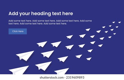 Abstract paper planes flying,  business research, web banner. Vector Illustration showing paper plane icon, presentation idea, success concept.
