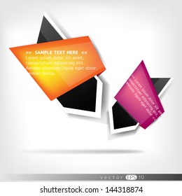 Abstract paper polygonal origami speech bubbles