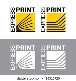 Abstract of paper. Printing services, express print & copy, media center, print house, photo studio. Logo template.