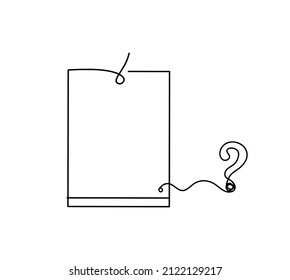 Abstraktes Papier mit Fragezeichen als Linienzeichnung auf weißem Hintergrund. Vektorgrafik