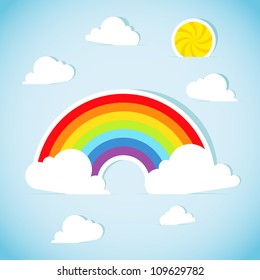 Abstract paper rainbow. Vector illustration.
