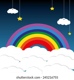 Abstract paper rainbow. Vector illustration.