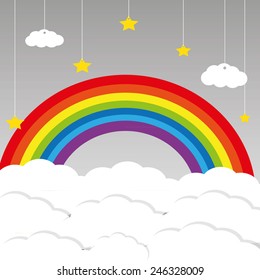 Abstract paper rainbow. Vector illustration.