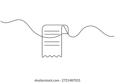 Abstract paper receipt with a wavy line representing data flow