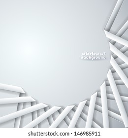 Abstract paper ribbons on gray background