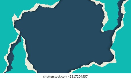 Abstract Paper Ripped Frame Design Template