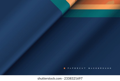 Abstract paper shape background with colorful line decoration