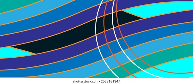 Abstract paper shape background with colorful line decoration