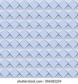 Abstract paper shape banner. Paper sheet with drop shadows on blue background. Vector illustration. Seamless pattern