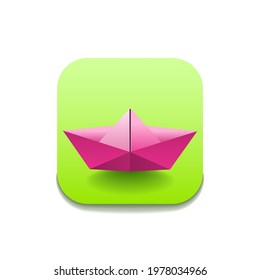 Abstract Paper Ship Icon Vector Design Style