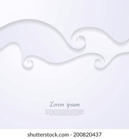 Abstract paper spiral waves background. Vector illustration