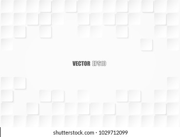 Abstract paper square white Background ,light and shadow ,Vector
