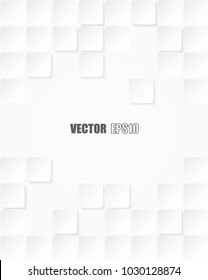 Abstract paper square white Background ,light and shadow ,Vector