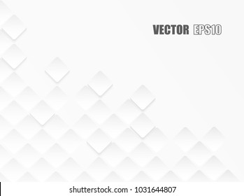 Abstract paper square white Background ,light and shadow ,Vector