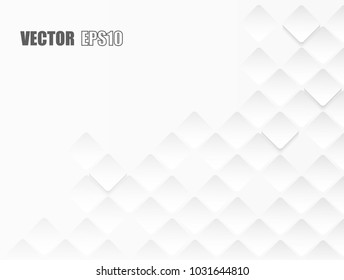 Abstract paper square white Background ,light and shadow ,Vector