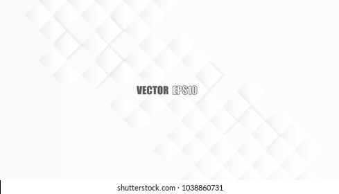 Abstract paper square white Background ,light and shadow ,Vector