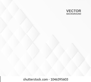 Abstract paper square white Background ,light and shadow ,Vector