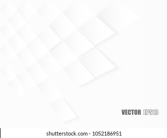 Abstract paper square white Background ,light and shadow ,Vector