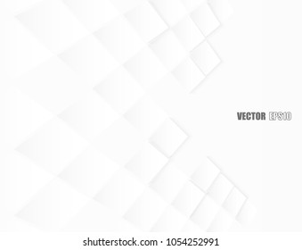 Abstract paper square white Background ,light and shadow ,Vector