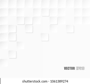Abstract paper square white Background ,light and shadow ,Vector