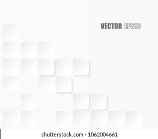 Abstract. paper square white Background ,light and shadow . Vector