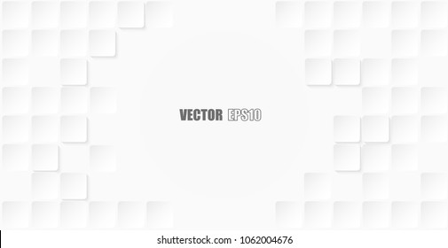 Abstract. paper square white Background ,light and shadow . Vector