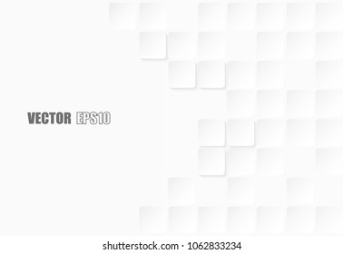 Abstract. paper square white Background ,light and shadow . Vector