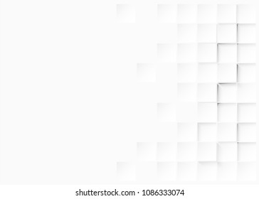 Abstract paper square white Background ,light and shadow . Vector
