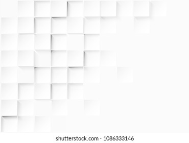 Abstrakter, quadratischer weißer Hintergrund, heller und schattenspendender Hintergrund . Vektorgrafik
