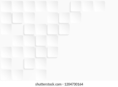 Abstract. paper square white Background ,light and shadow. Vector