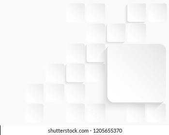 Abstract. paper square white Background ,light and shadow. Vector