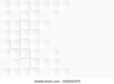 Abstract. paper square white Background ,light and shadow. Vector